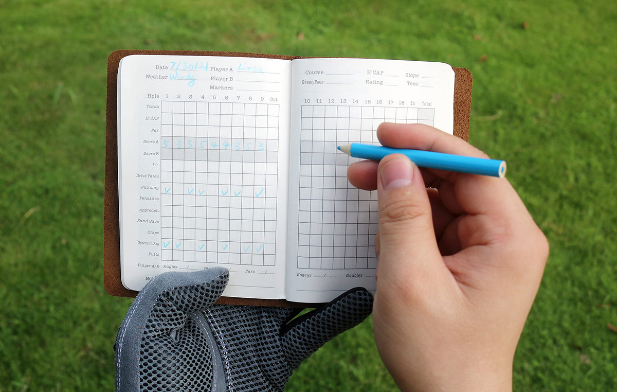 Handy Picks golf log refills scorecards 18-hole shown for easy scorekeeping.