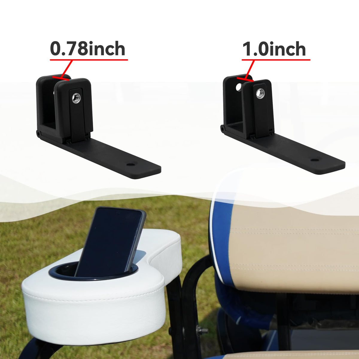 HANGKUNNEE armrest cup holder close-up highlighting widened capacity