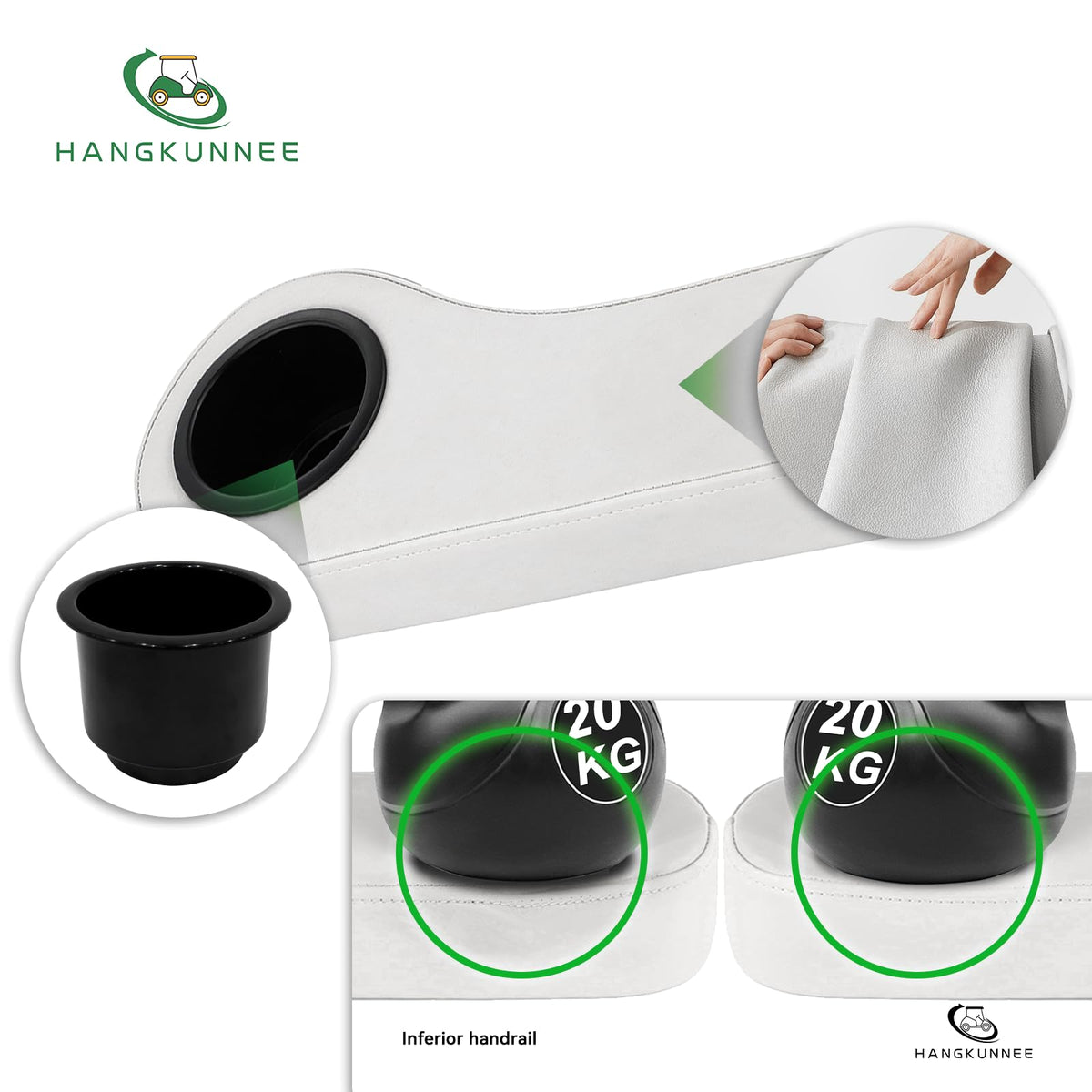 Hangkunnee armrest bottom-plate features durable plastic construction for long-lasting use