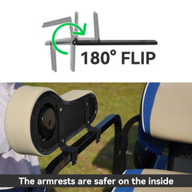 No-drill mounting bracket installed on a rear-seat frame.