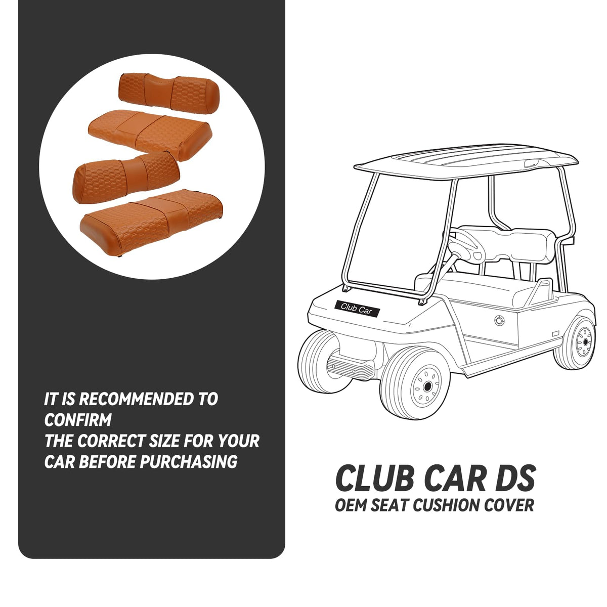 Hangkunnee backrest cover for Club Car DS keeps upholstery clean