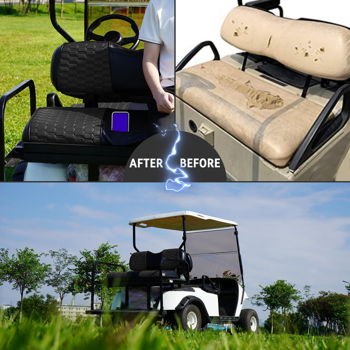 HANGKUNNEE breathable polyester mesh keeps seats comfortable year-round.