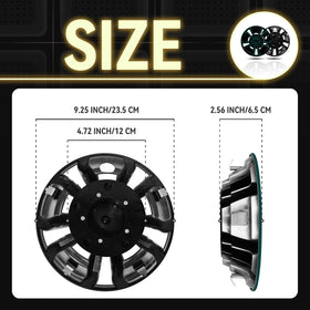 HANGKUNNEE close-up gloss black-green wheel cap premium finish