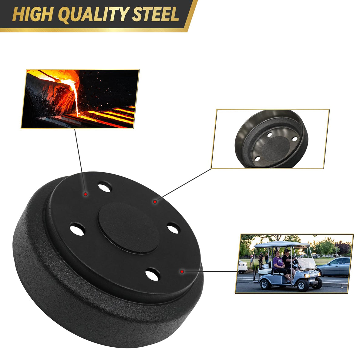 Hangkunnee Club Car DS brake drums shown for smooth braking performance.