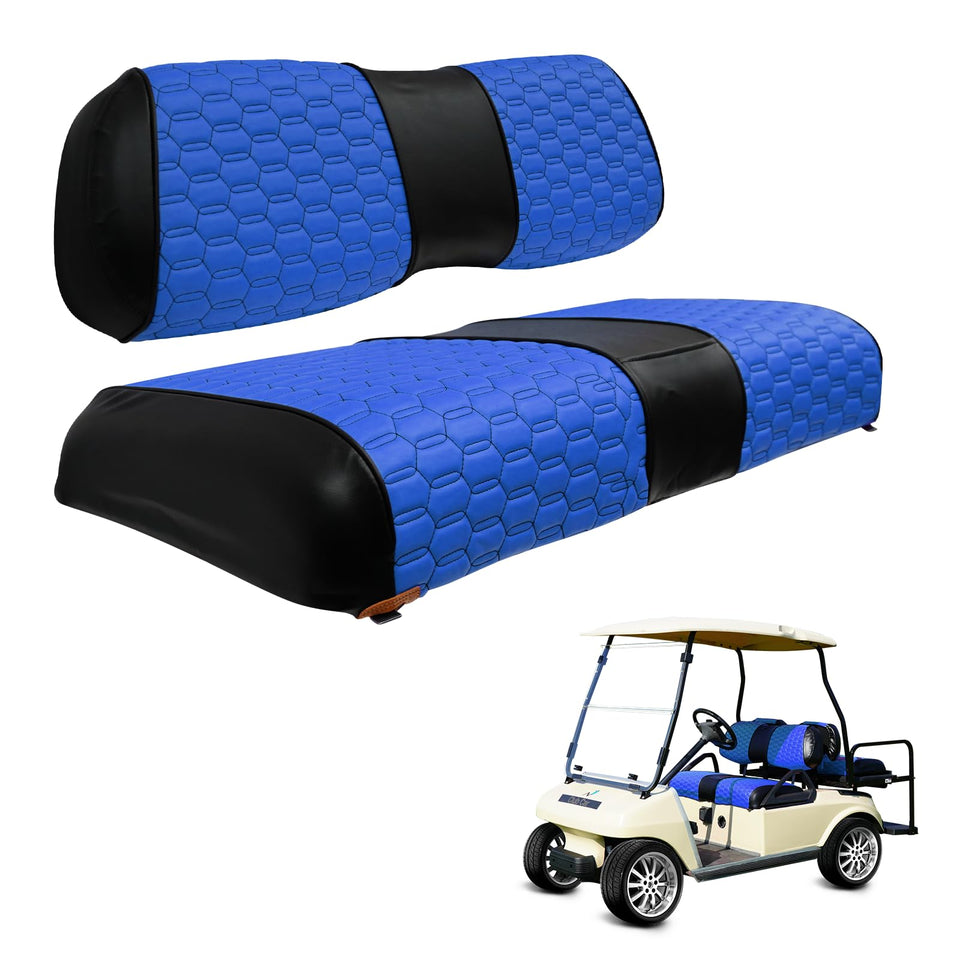 HANGKUNNEE Club Car DS seat cover front installed shows refreshed look.