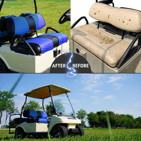 HANGKUNNEE Club Car DS seat cover front view with updated interior.