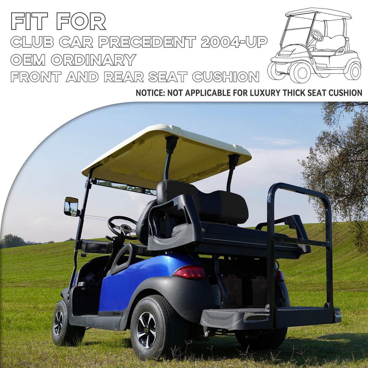 HANGKUNNEE Club Car Precedent front backrest cover shields UV fade