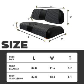 HANGKUNNEE ds seat cushion fit guide shows proper dimensions