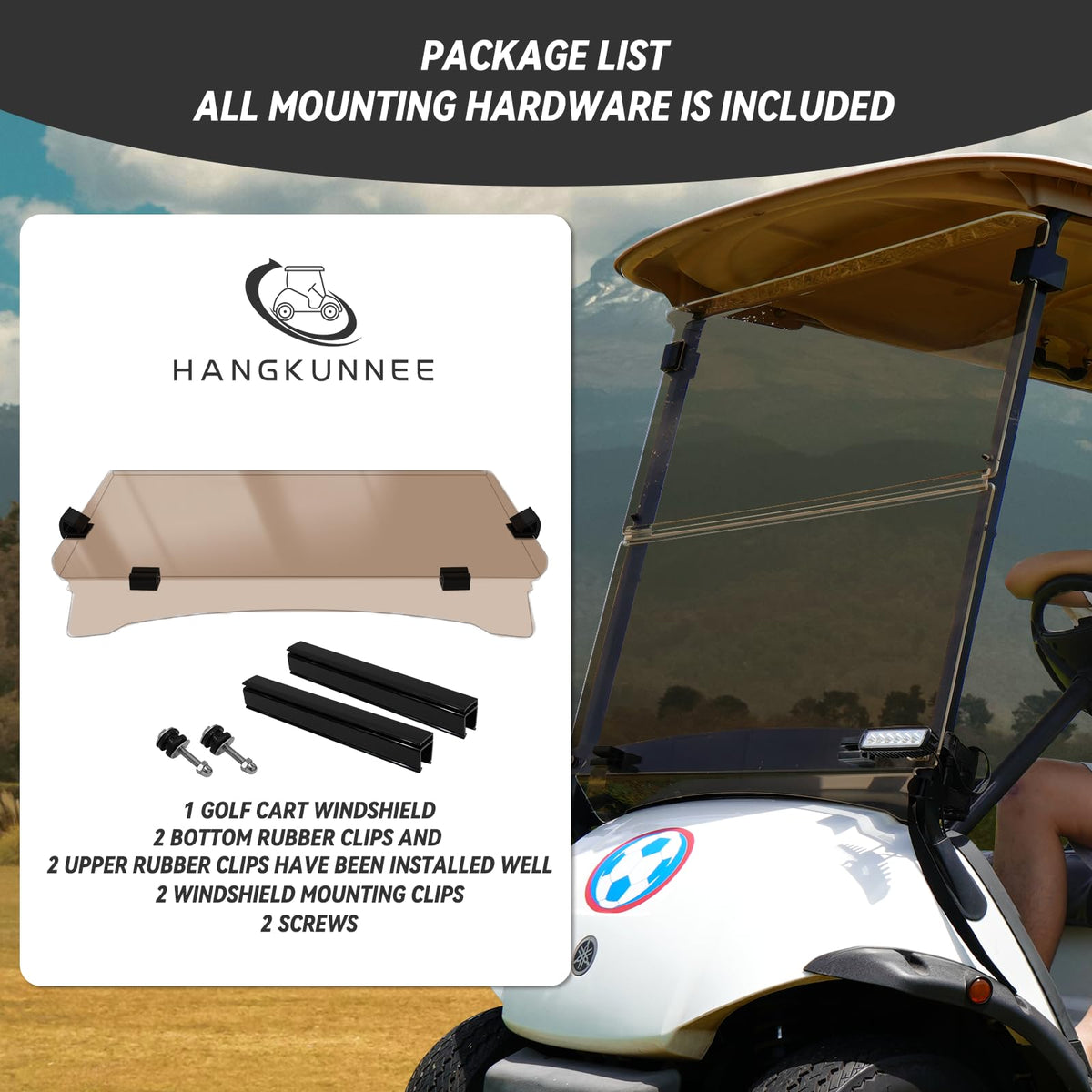 HANGKUNNEE durable 4mm acrylic windscreen for daily Yamaha G29 use.