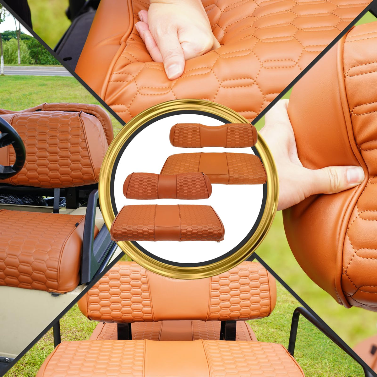 Hangkunnee durable brown vinyl seat cover for Club Car DS