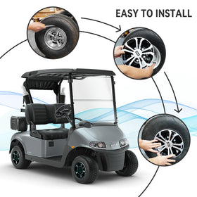 HANGKUNNEE easy retrofit 8in hub cap kit for golf carts