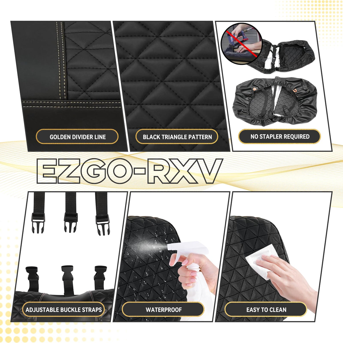 Hangkunnee EZGO RXV rear backrest cover enhances durability and appearance.