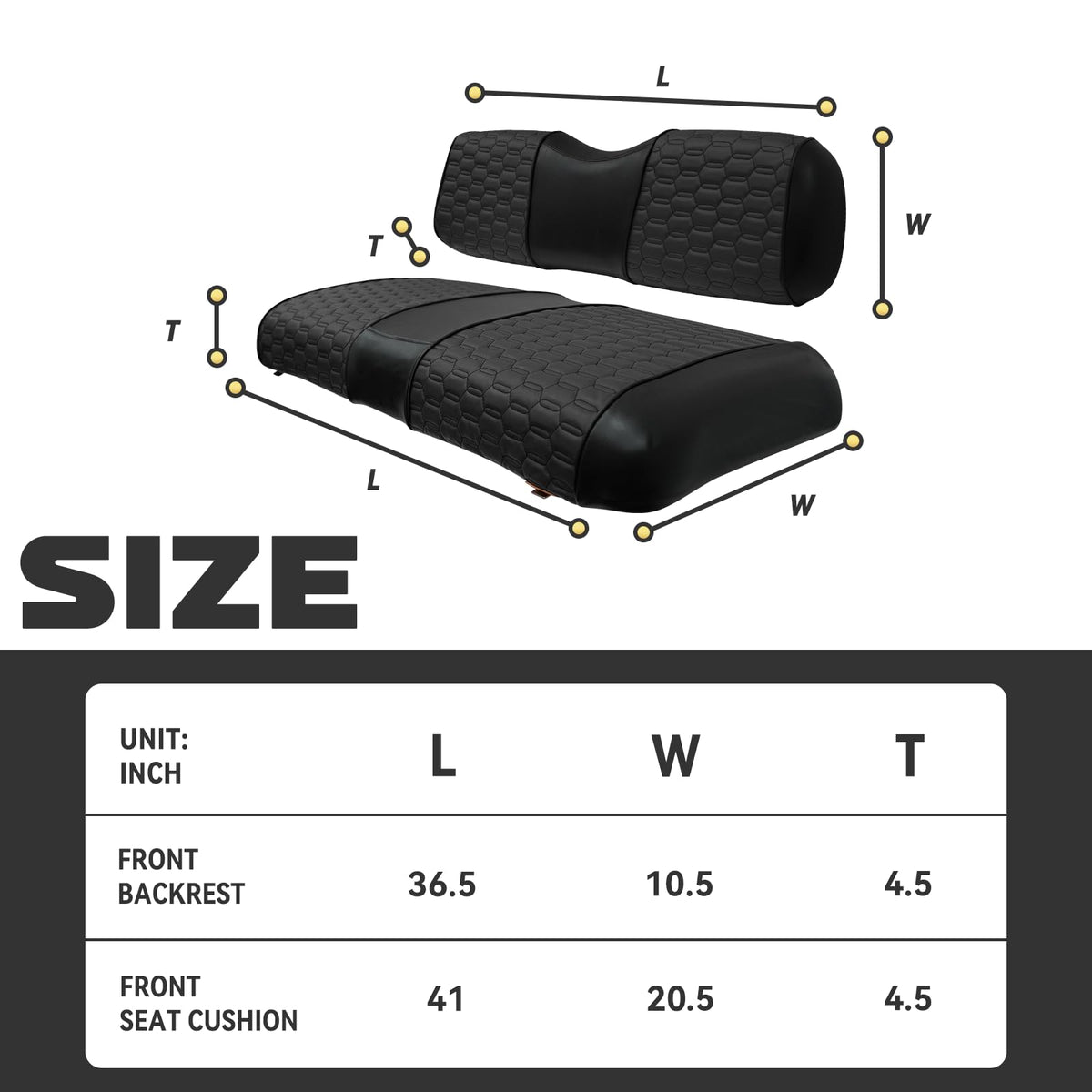 HANGKUNNEE hexagon seat cover with black stitching, simple installation.