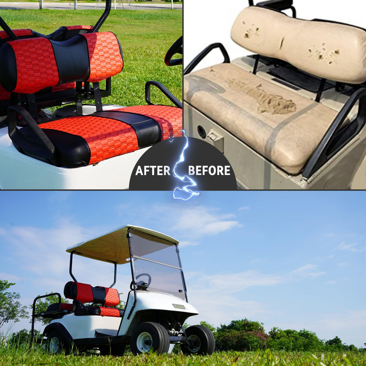 HANGKUNNEE EZGO TXT breathable mesh seat cover keeps you cool.