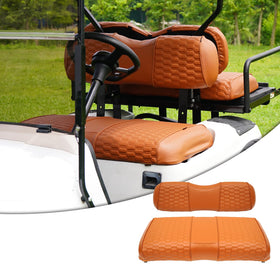 HANGKUNNEE EZGO TXT front seat cover brown refreshes the cart look and protects seats.