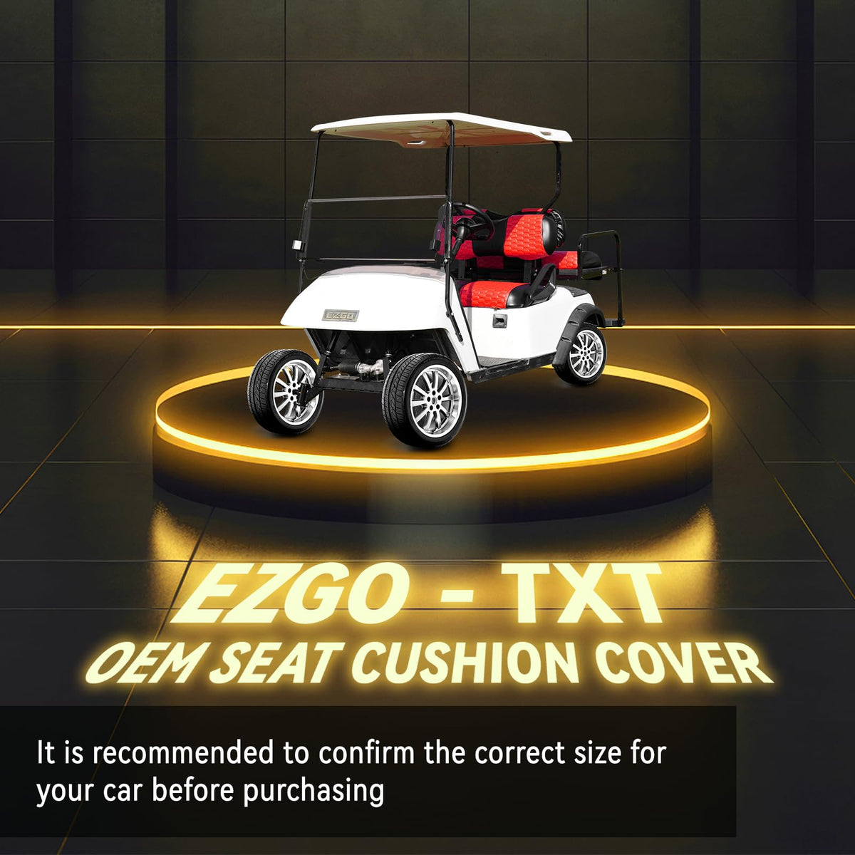 HANGKUNNEE EZGO TXT front-seat hexagon cover enhances appearance and comfort.