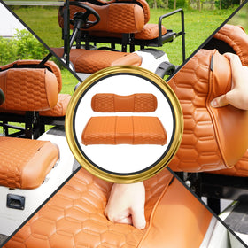 HANGKUNNEE EZGO TXT front seat cover protecting original upholstery from dirt.