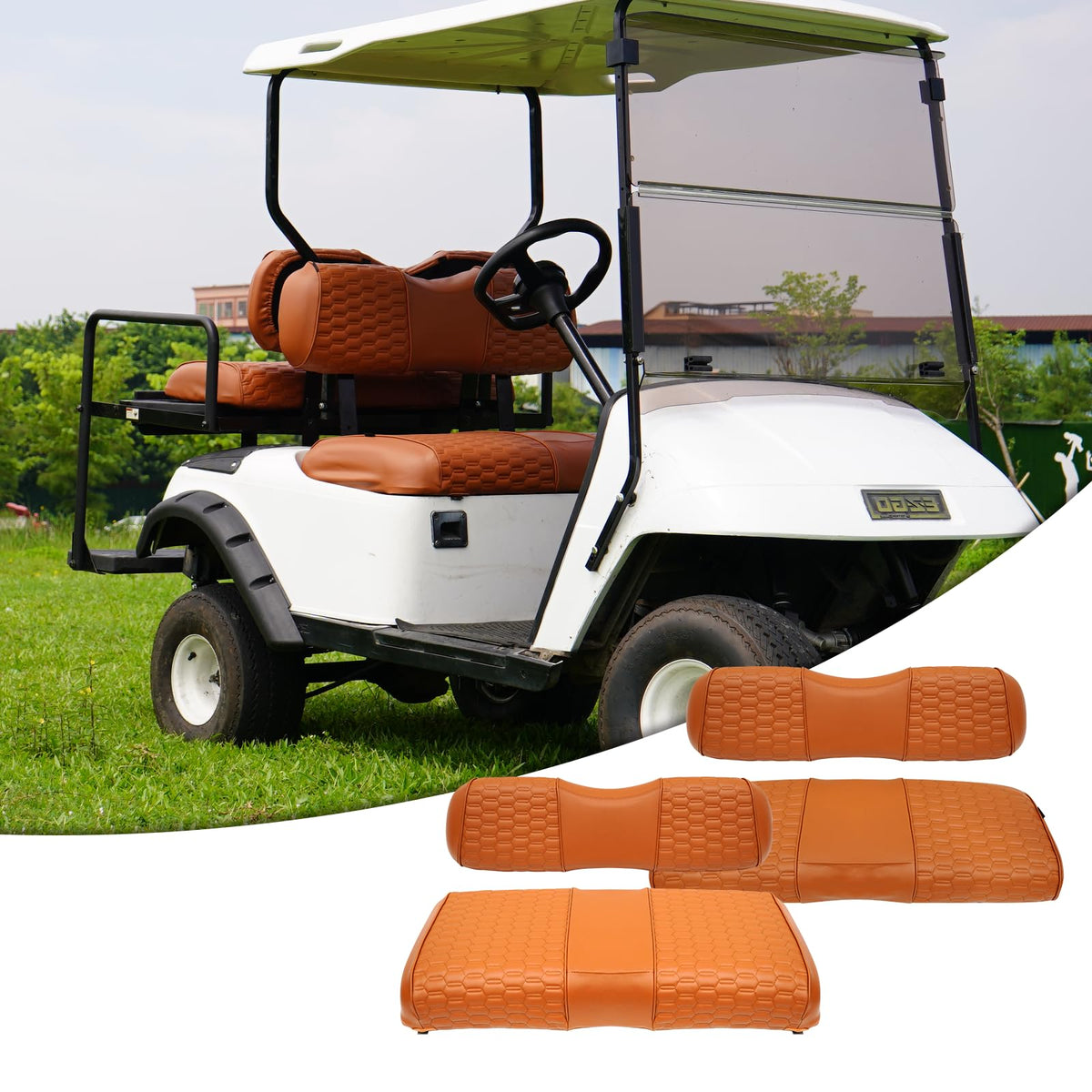 HANGKUNNEE EZGO TXT front seat cover protects against wear and spills.