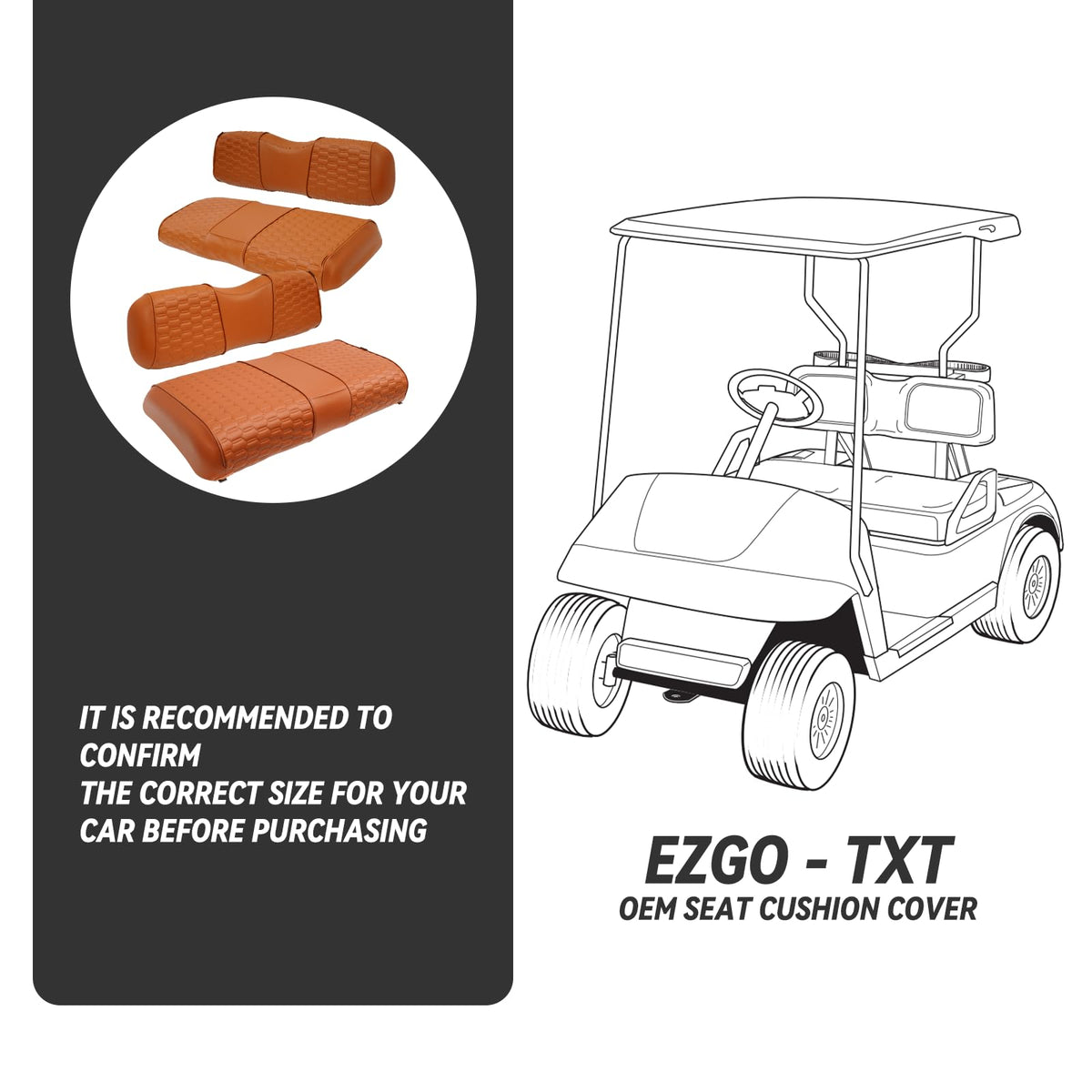 HANGKUNNEE EZGO TXT rear seat cover guards fabric and cushions.
