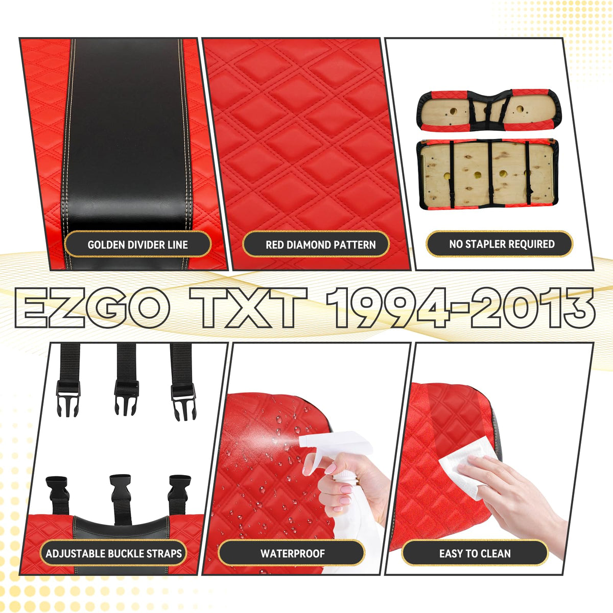 HANGKUNNEE EZGO TXT waterproof material resists spills and fading.