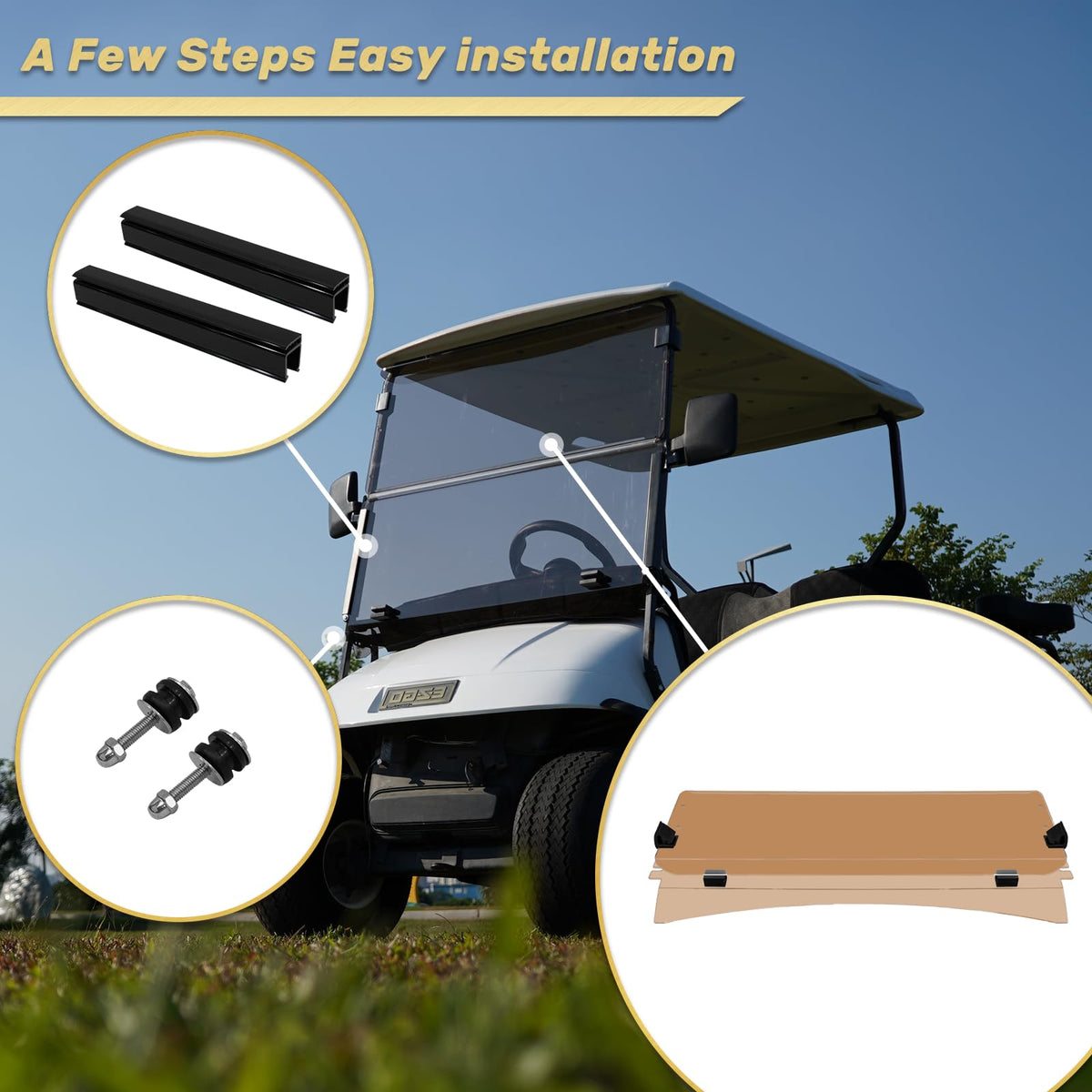 HANGKUNNEE EZGO TXT vision and safety shield supports clear sightlines.