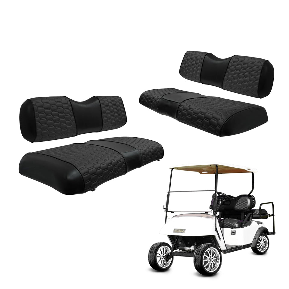 HANGKUNNEE front EZGO TXT seat cover protects against spills and wear.
