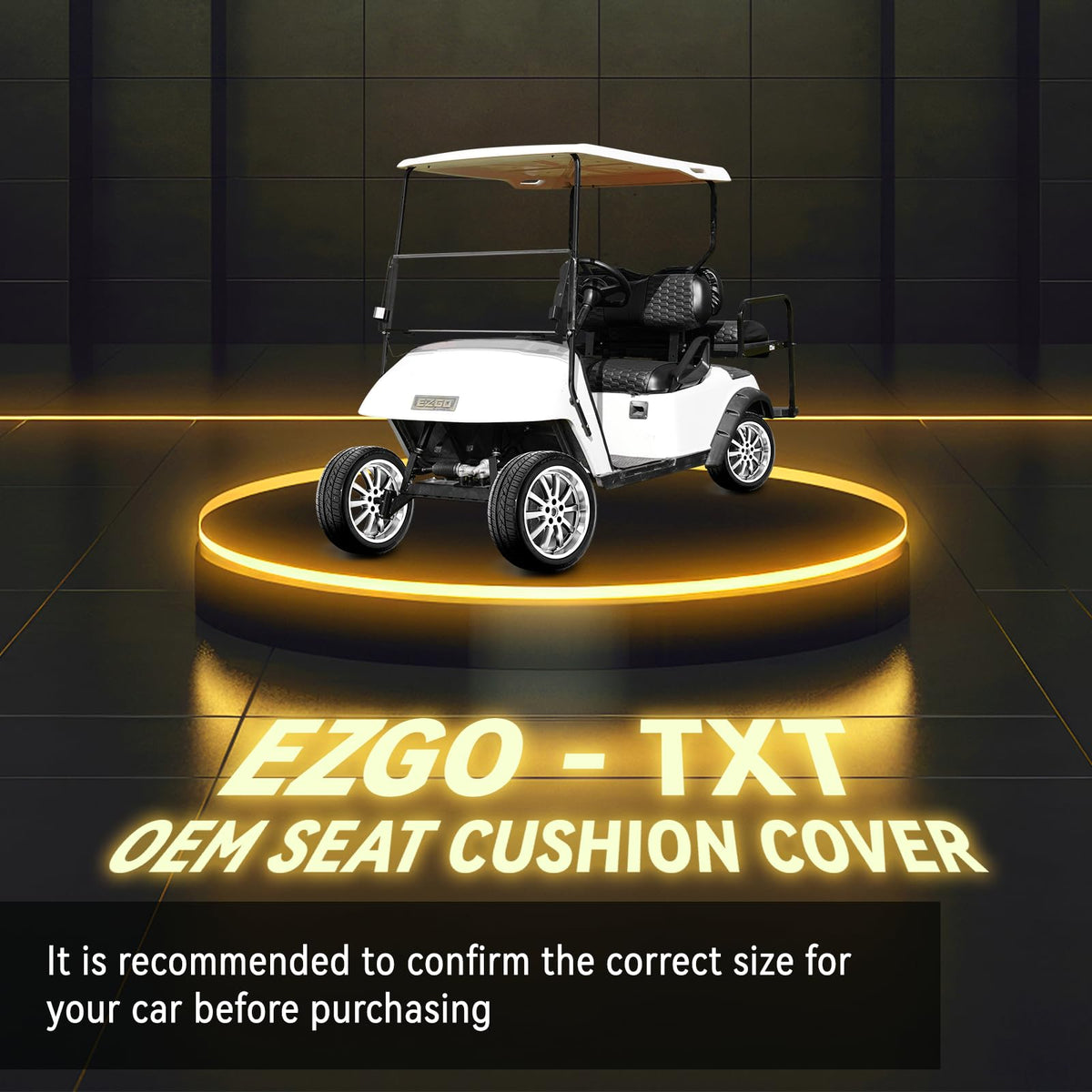 HANGKUNNEE EZGO TXT front cushion seat cover refreshes interior with durable vinyl.