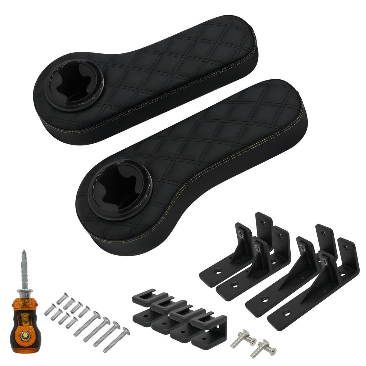 HANGKUNNEE rear-seat arm rest with cup holder for universal fit and added comfort.