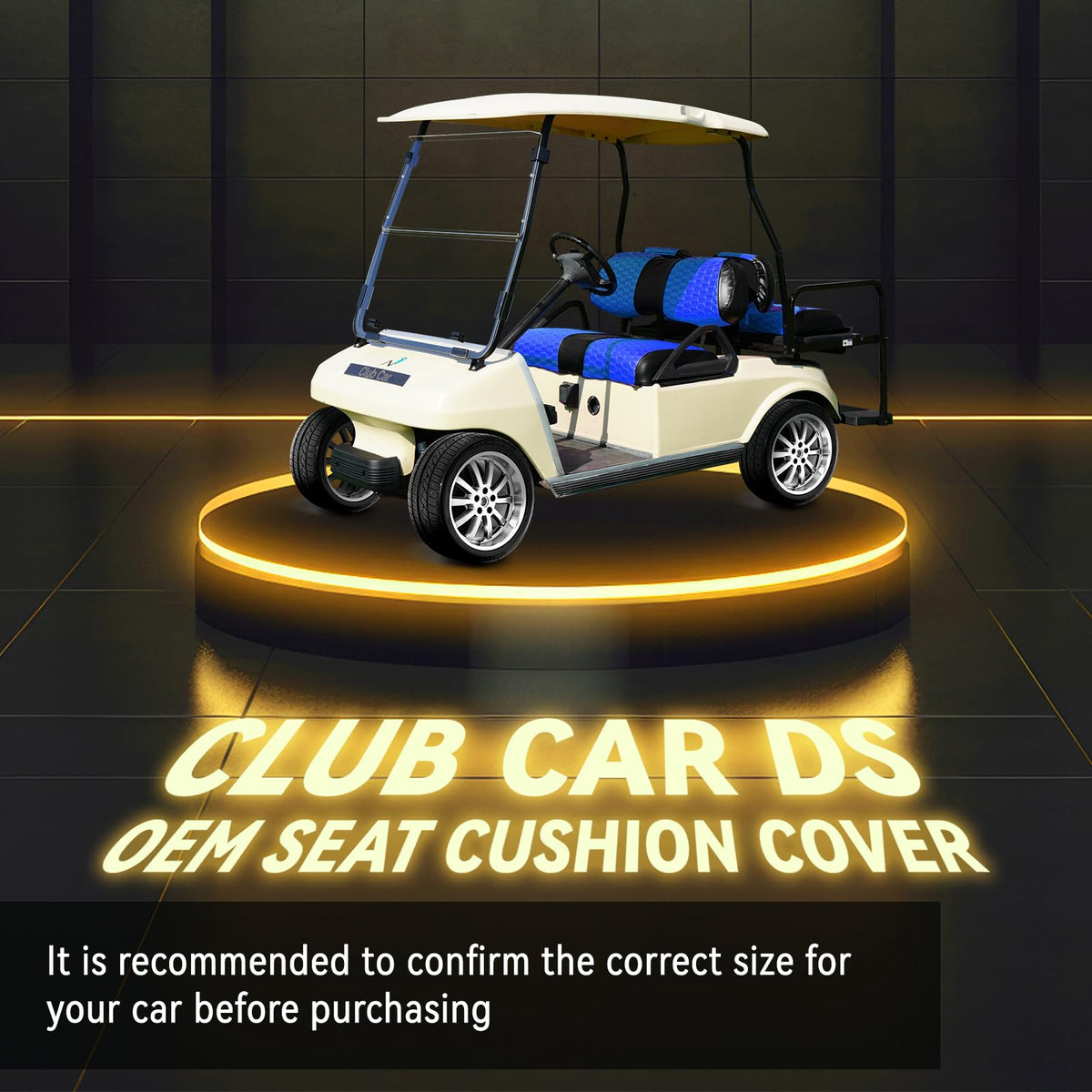 Hangkunnee golf cart seat cover on backrest demonstrating protection
