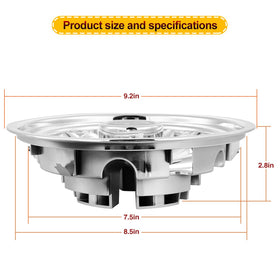 HANGKUNNEE 8-inch silver wheel cover showing scratch-resistant finish