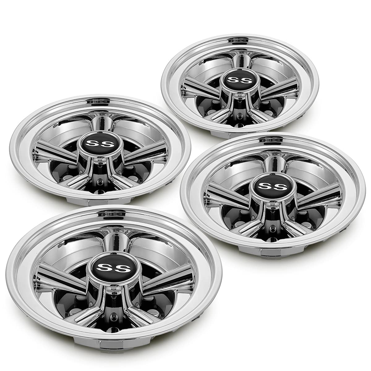 HANGKUNNEE 8-inch silver wheel cover on front wheel adds shine and protection