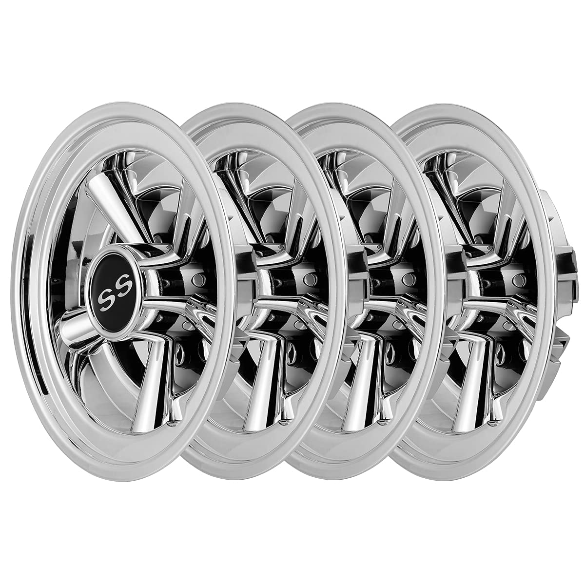 HANGKUNNEE 8-inch silver wheel cover seen from the side for a sleek profile