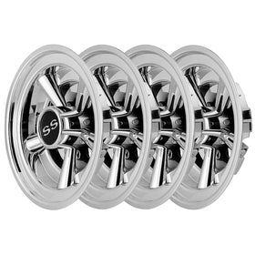 HANGKUNNEE 8-inch silver wheel cover seen from the side for a sleek profile