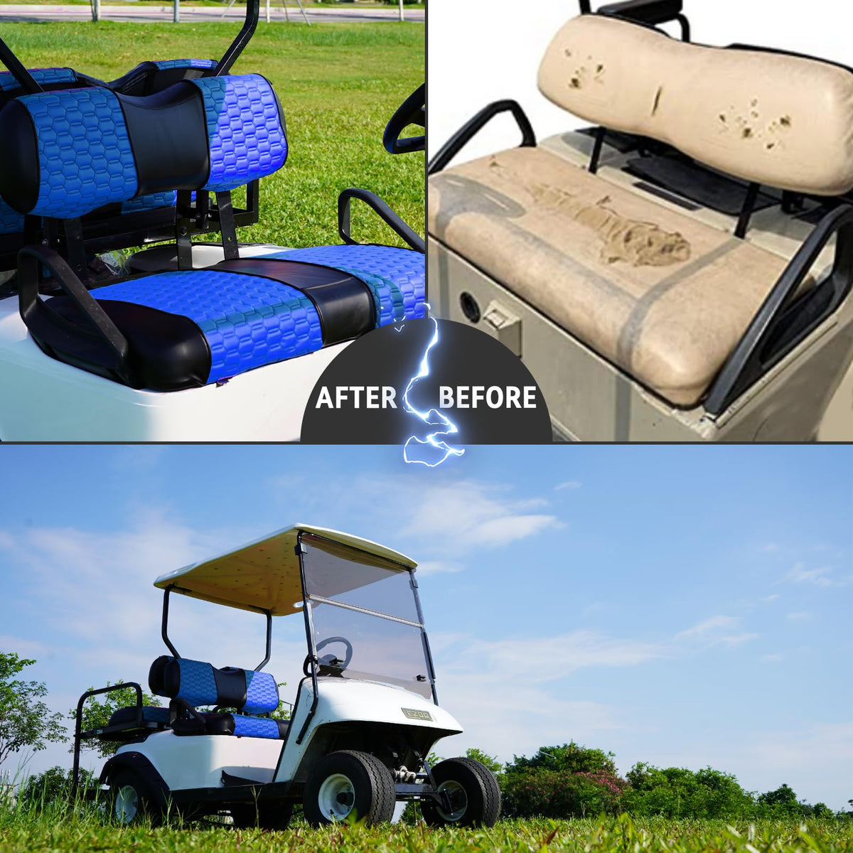 HANGKUNNEE hexagon styling refreshes your golf cart interior.