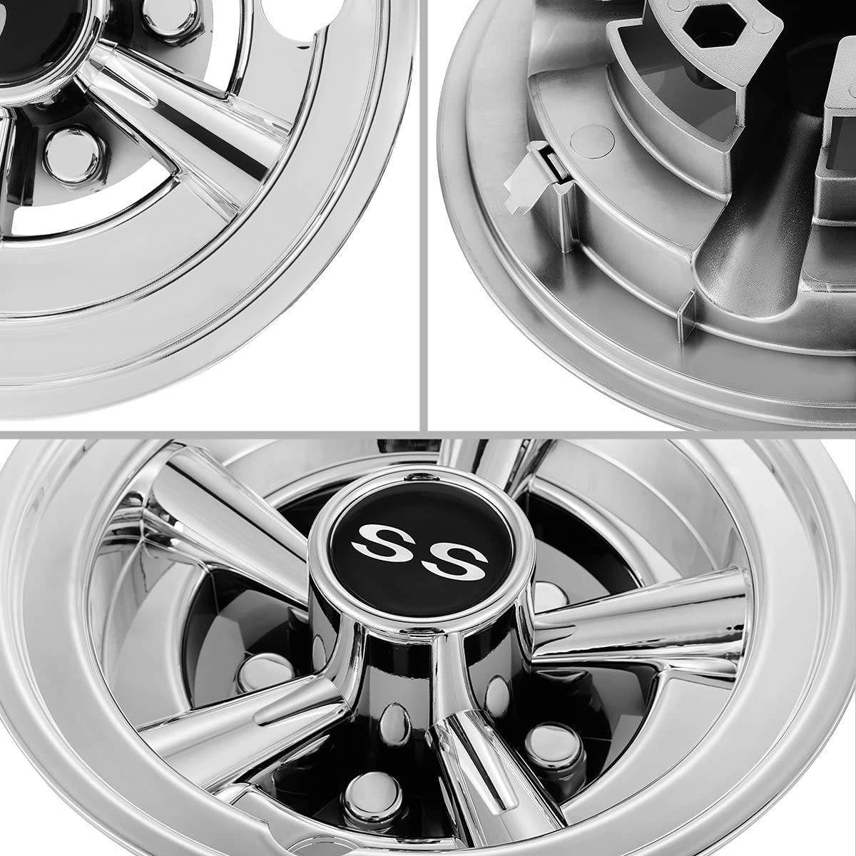 HANGKUNNEE 8-inch hub cap with SS 5-spoke design for Club Car