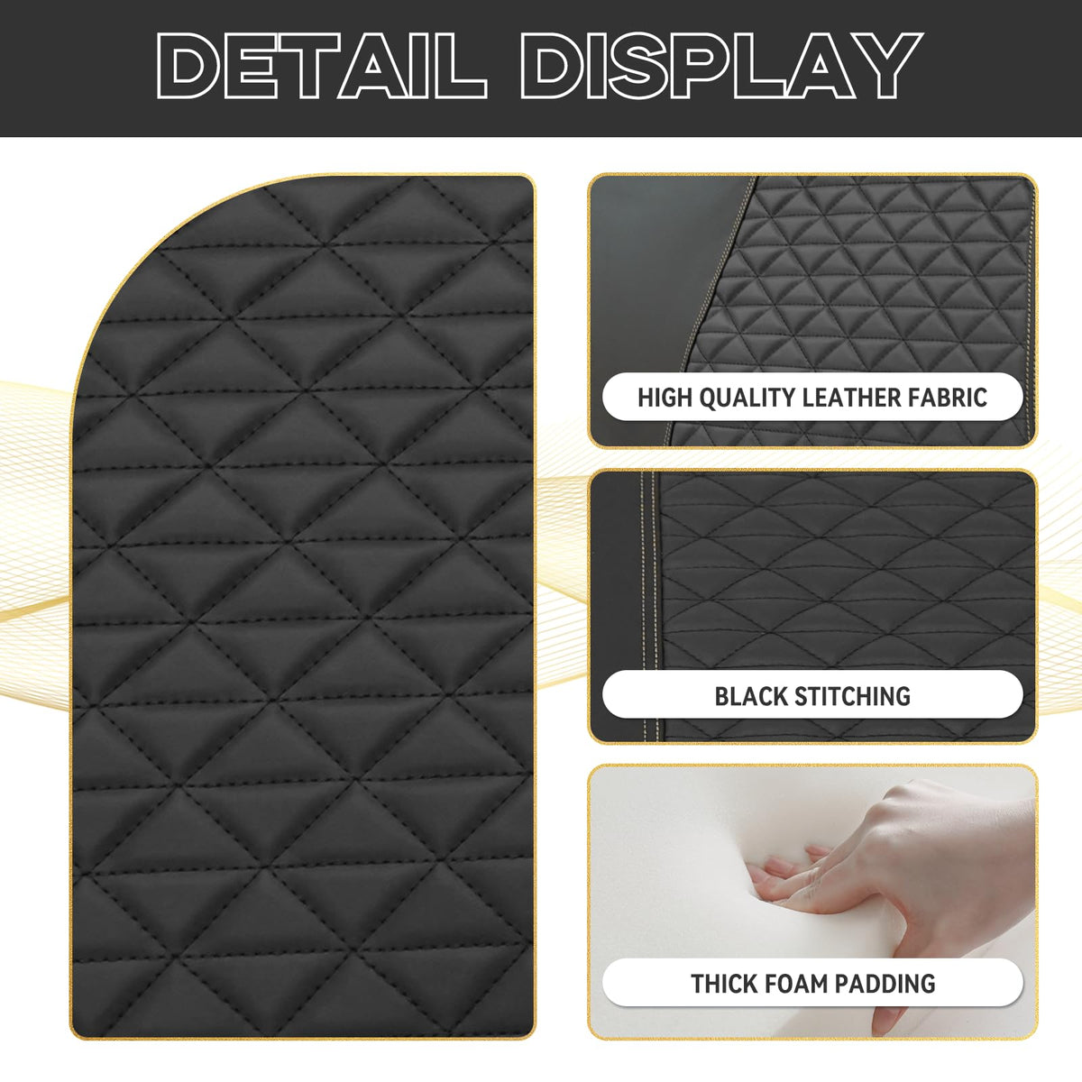 HANGKUNNEE seat cover closeup diamond stitching highlights premium durability.