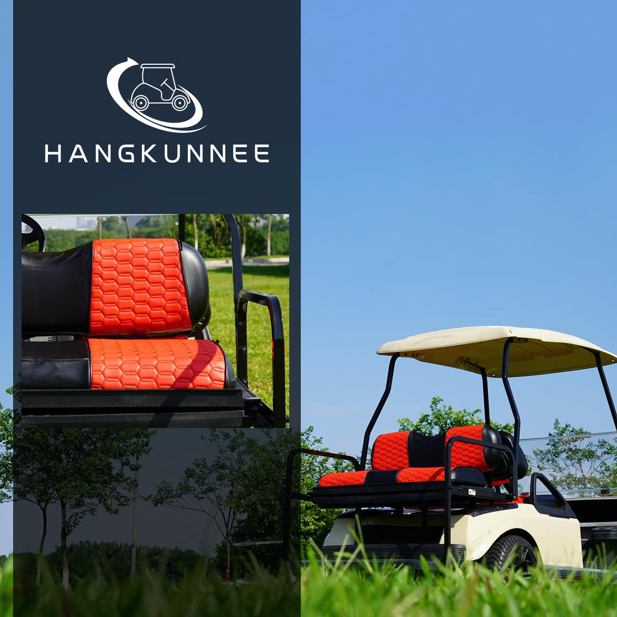 HANGKUNNEE strap-design seat cover installs quickly and securely.