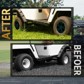 HANGKUNNEE set of 4 wheel covers cohesive makeover for cart