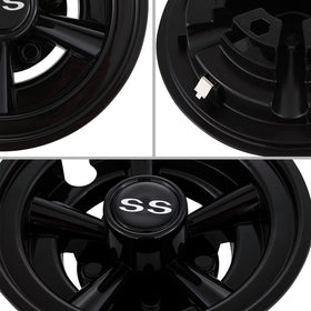 Hangkunnee 8inch 5-spoke wheel cover in black upgrades cart style.