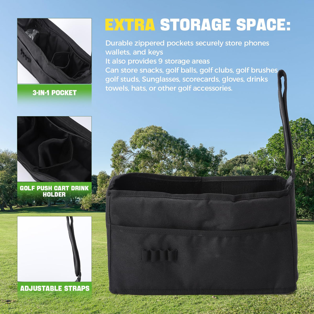 Hanlego foldable bag open reveals roomy compartments for gear.