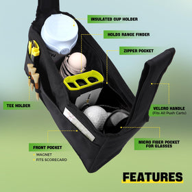 Hanlego golf bag insulated cup pocket keeps drinks cold on course.