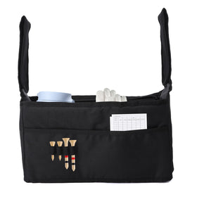 Hanlego lightweight foldable golf bag front view shows accessible storage.