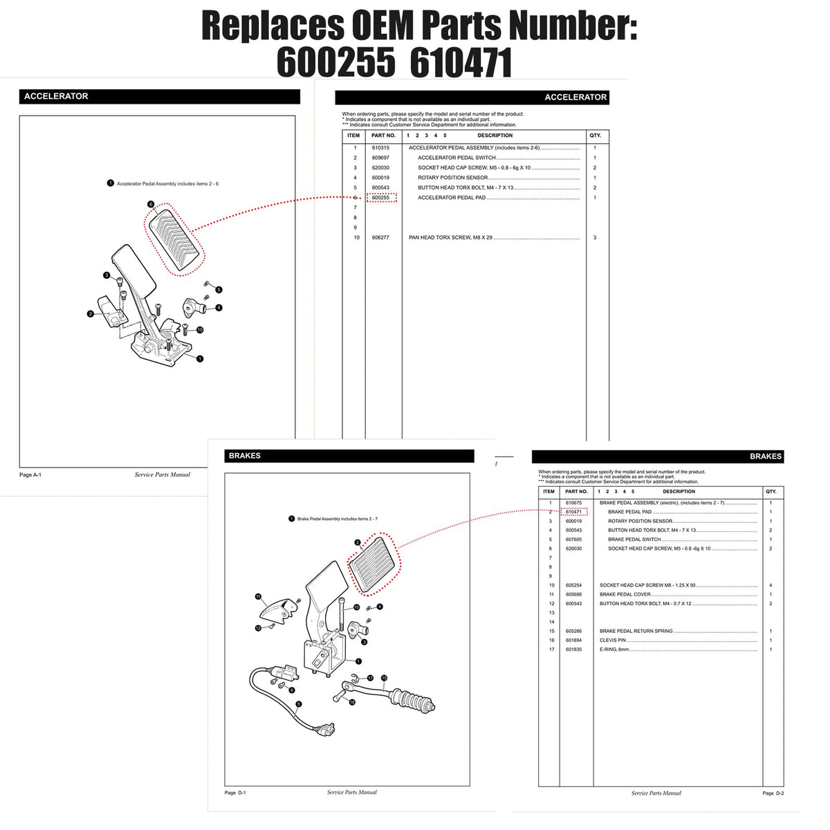 HANQIMOTO OEM replacement brake pad for EZGO RXV enhances durability and ease of replacement.