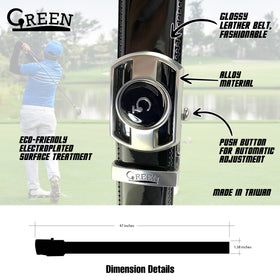 Glossy leather finish adds a stylish look to Hanway golf belt