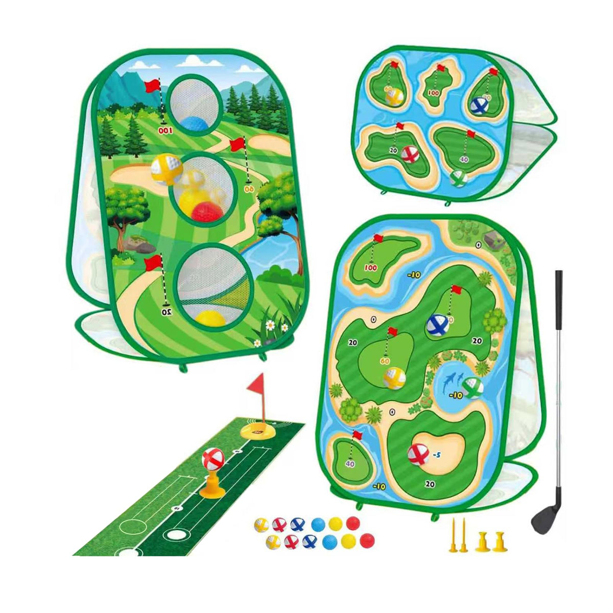 haoetcw 4 in 1 kids sticky golf set ready for versatile indoor and outdoor practice