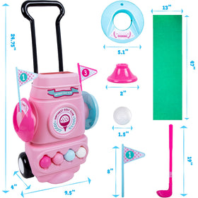 Hapinest toddler girl golf clubs pink durable design supports safe, kid-friendly practice.