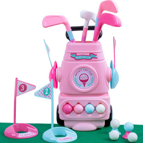 Hapinest Toddler Girl Golf Set Pink contents promotes early motor skills during playtime.