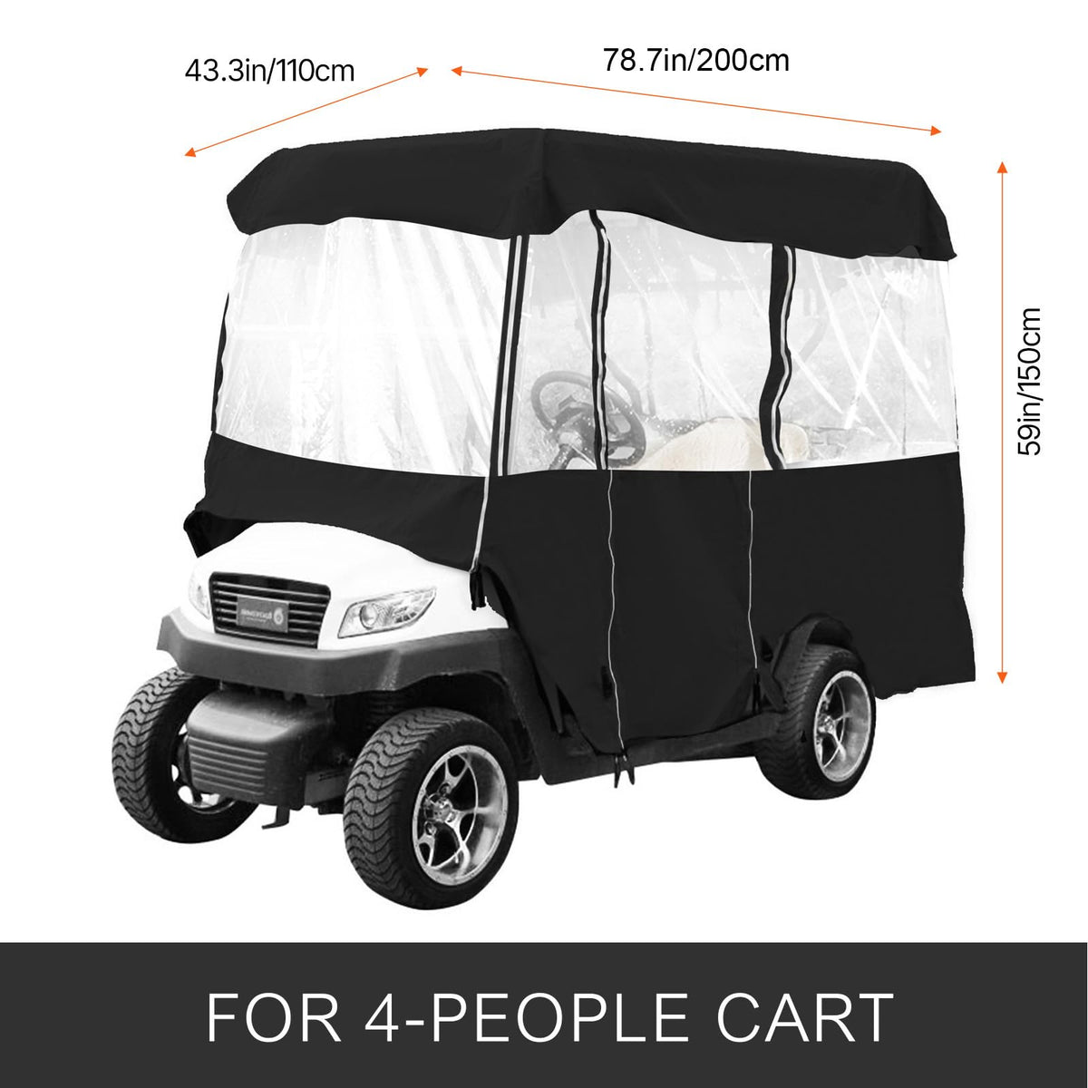 Happybuy driving enclosure side doors rolled up for easy entry.