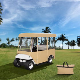 Happybuy four-seat golf cart enclosure with front view showing weather protection.