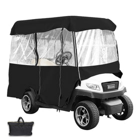 Happybuy golf cart enclosure front view protects against rain and sun.